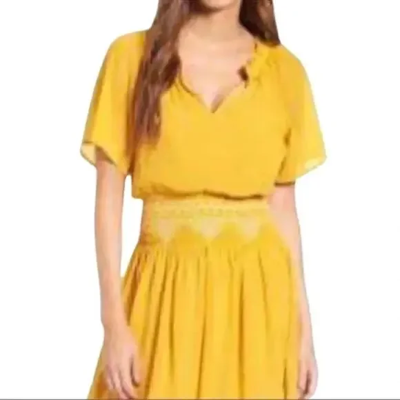 Madewell Embroidered Cinched Waist Boho Smoked
Mini Dress Size 8 - Picture 3 of 14